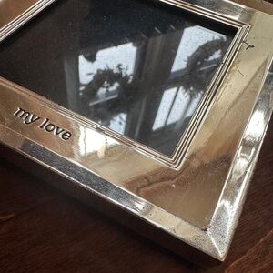 Pottery Barn mirrored silver MY LOVE square frame hang or stand